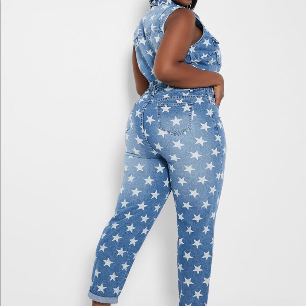 Ashley Stewart Star denim jumpsuit size 18 - Picture 2 of 7